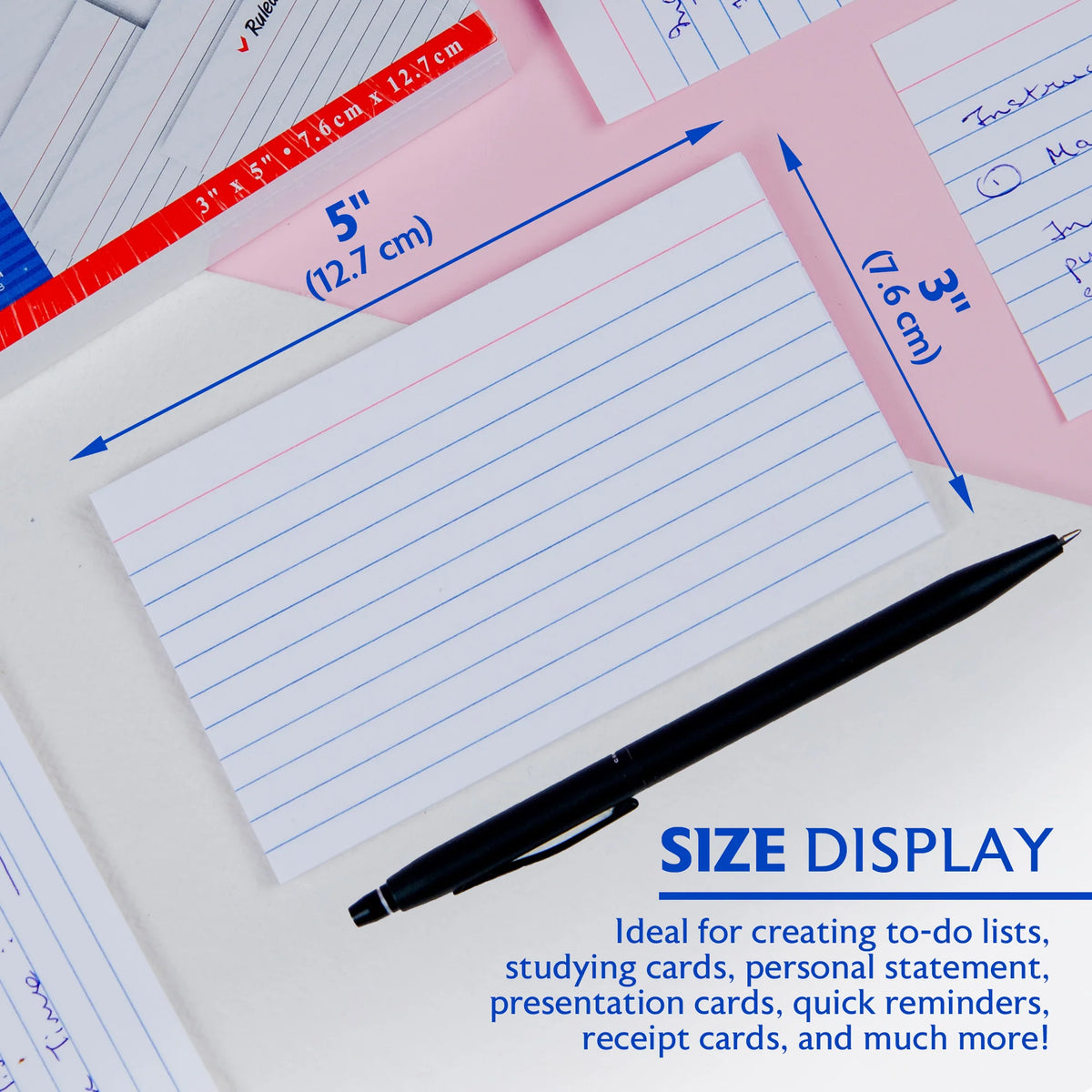 White Ruled Index Cards, 3 x 5 in