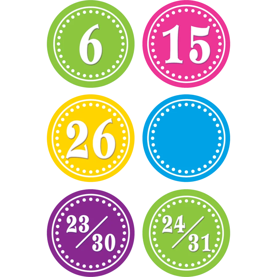 Bright Circles Calendar Days