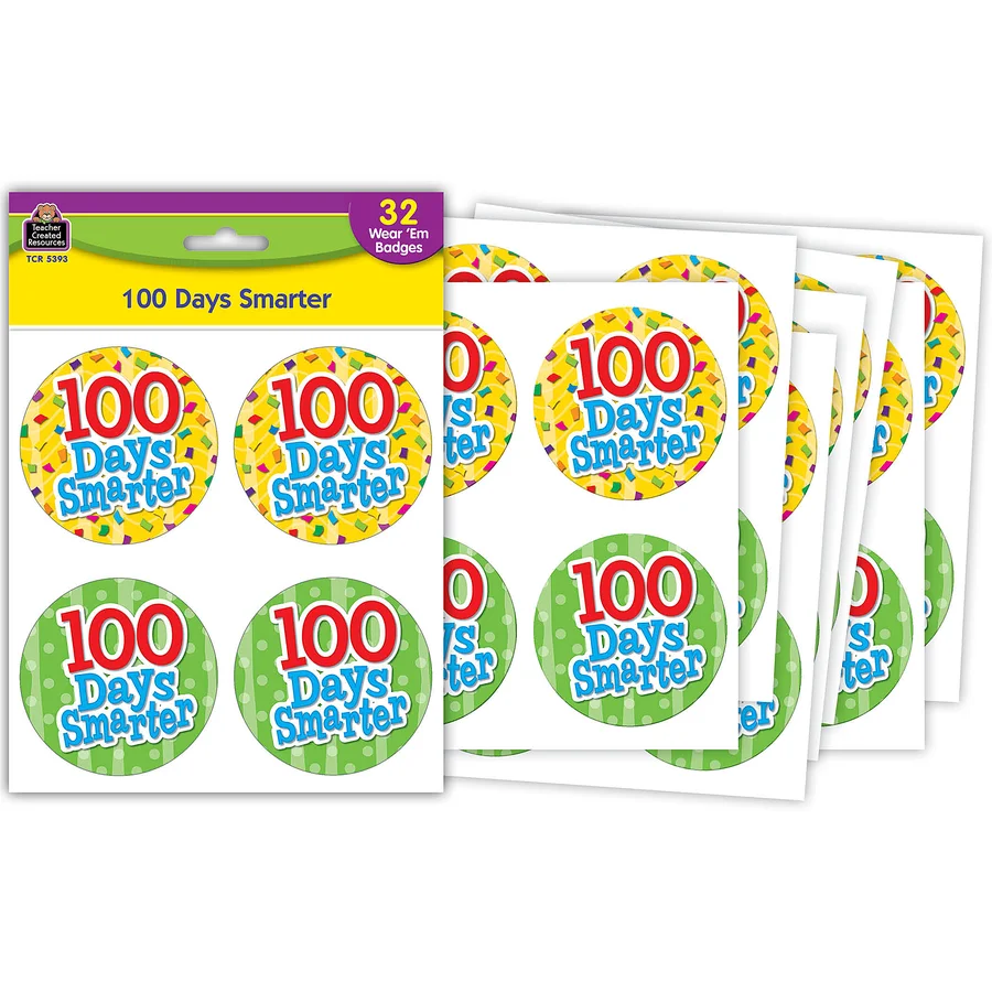 100 Days Smarter Wear 'Em Badges