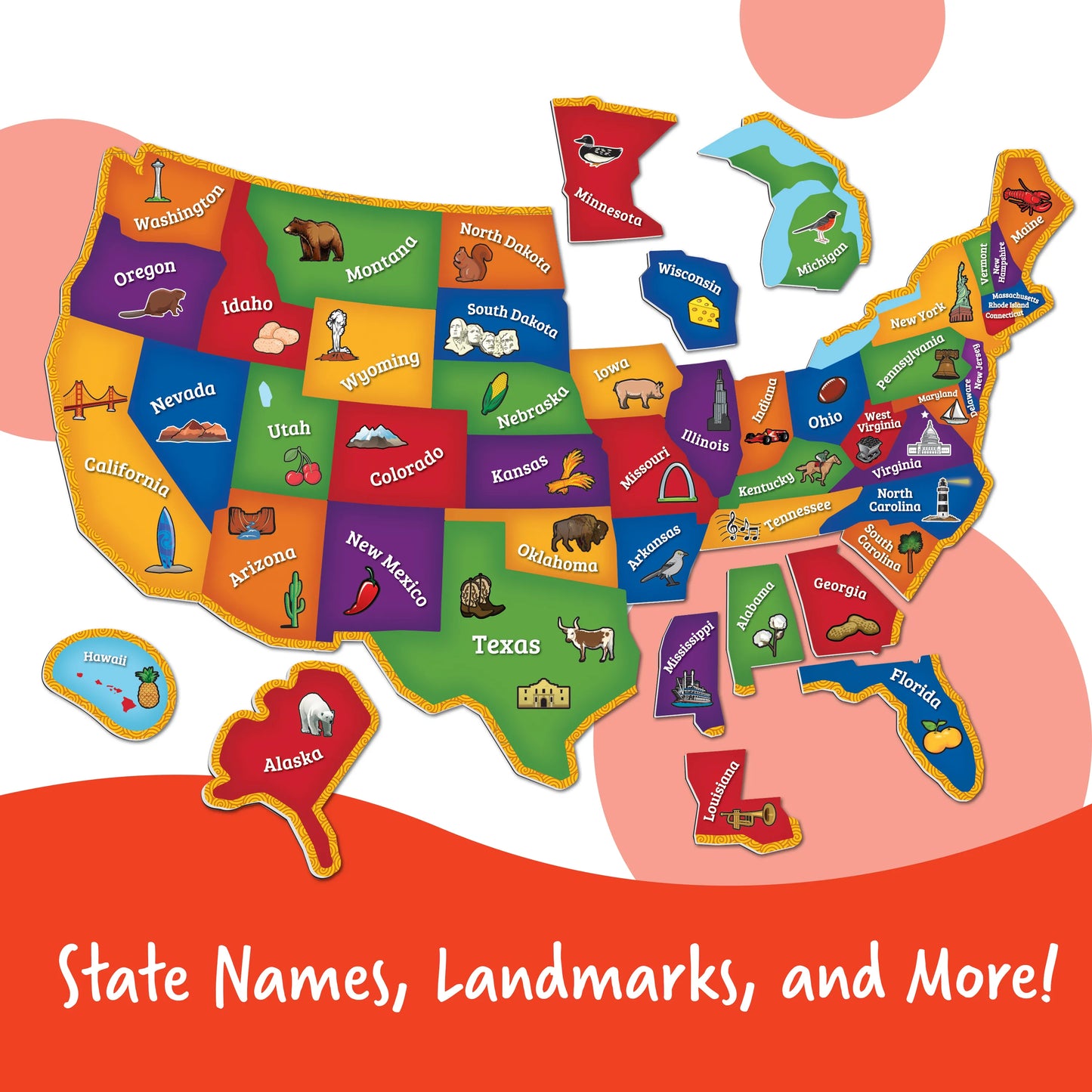Magnetic U.S. Map Puzzle