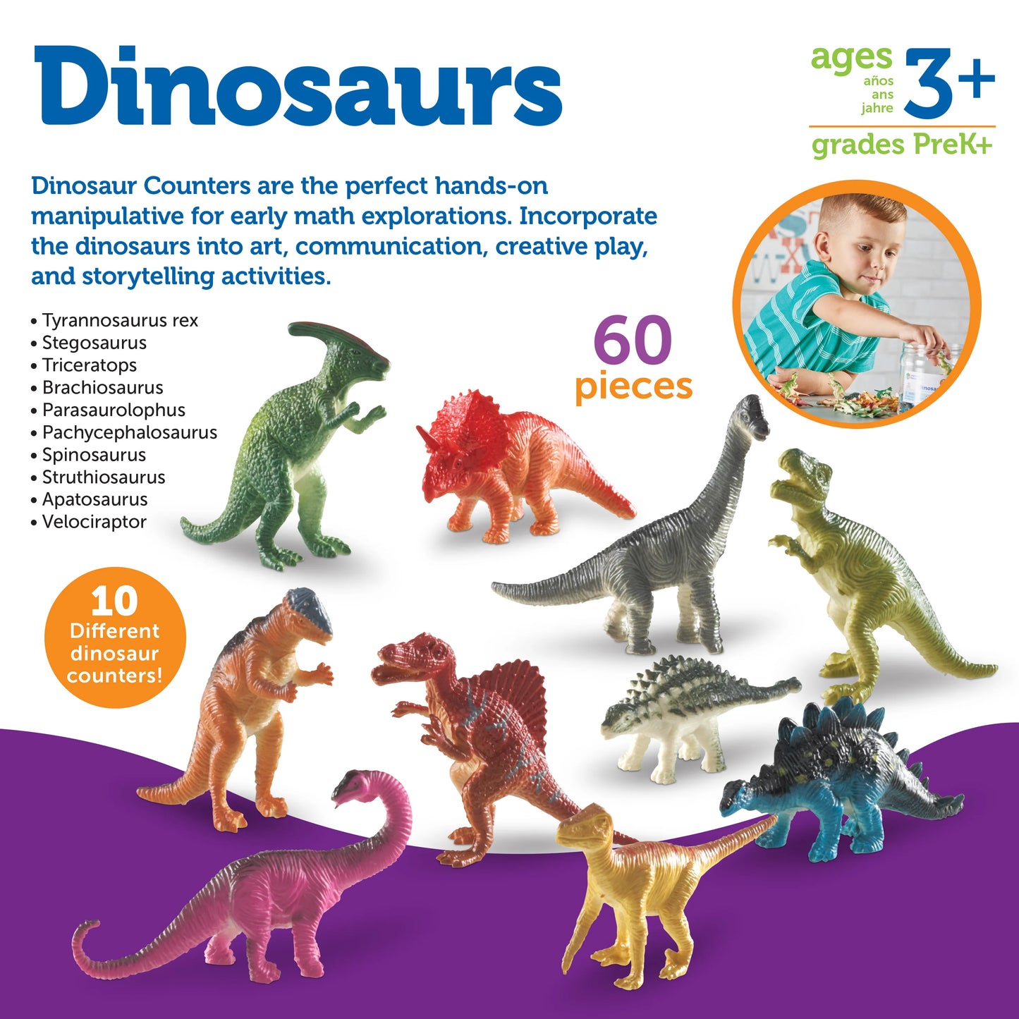 Dinosaur Counters, Set of 60