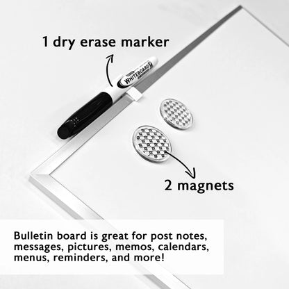 Aluminum Frame Magnetic Dry Erase Board, 16 x 20 in