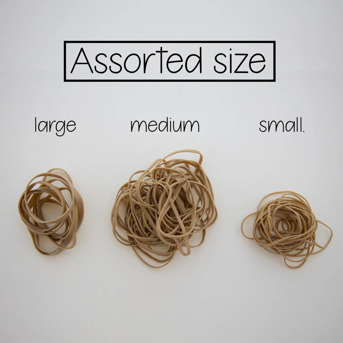 Assorted Size Rubber Bands, 2 oz Bag