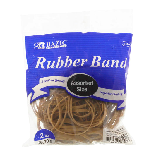 Assorted Size Rubber Bands, 2 oz Bag