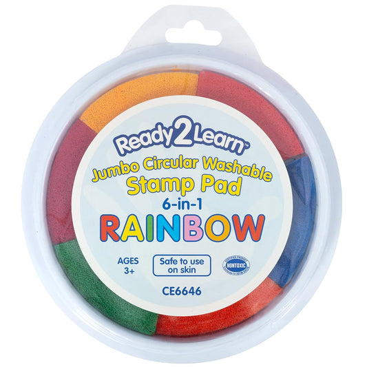 Washable Ink Stamp Pads 6 in1 Rainbow