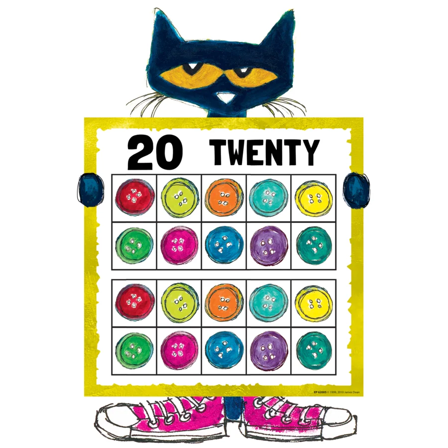 Pete the Cat Numbers 0-20 Bulletin Board