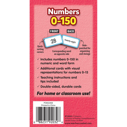 Numbers 0-150 Flash Cards