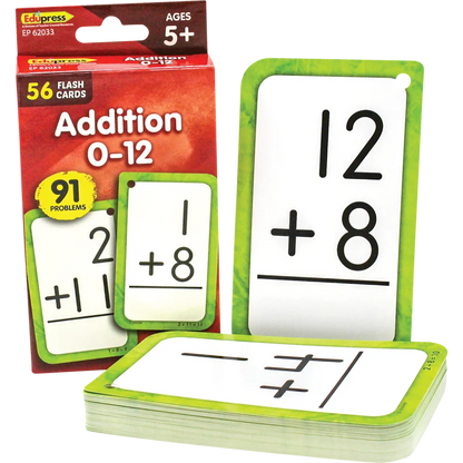 Addition 0–12 Flash Cards