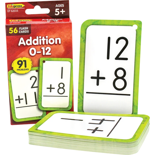 Addition 0–12 Flash Cards