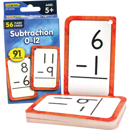 Subtraction 0-12 Flash Cards
