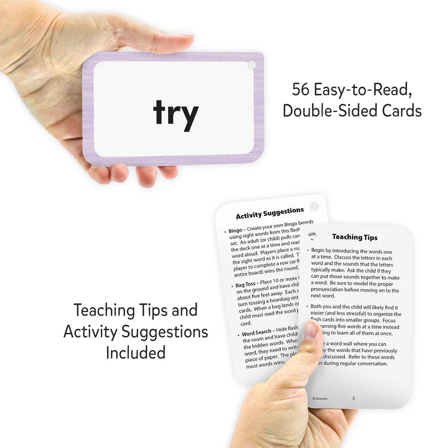 Sight Words Flash Cards - 3 Letter Words