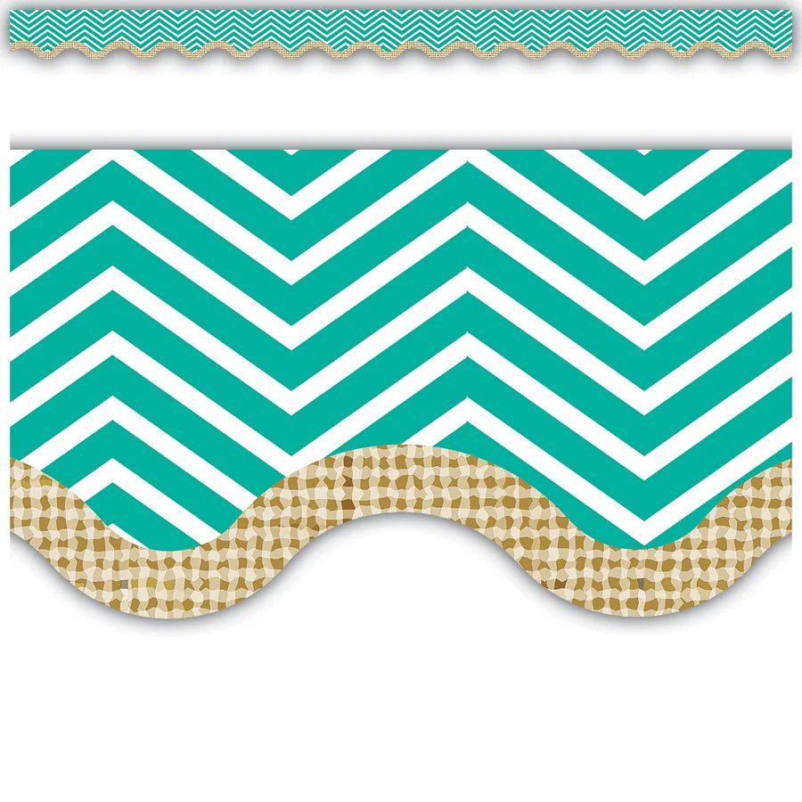 Chevron Burlap Scalloped Border