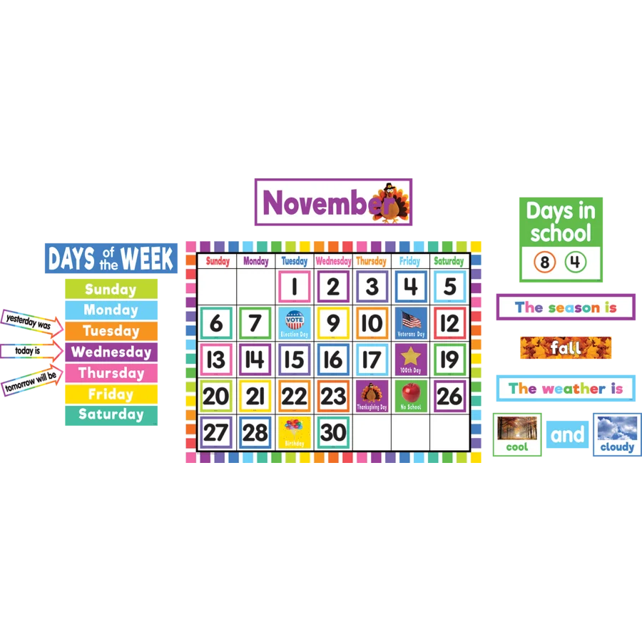 Colorful Calendar Bulletin Board