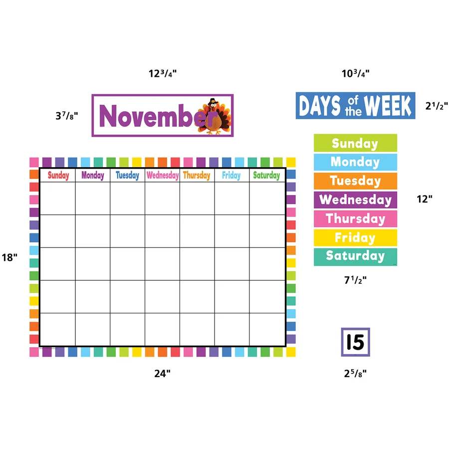 Colorful Calendar Bulletin Board