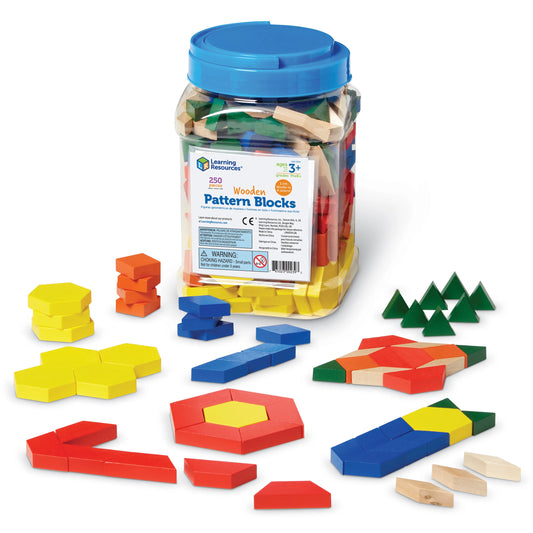 Wooden Pattern Blocks - 1 cm, Set of 250
