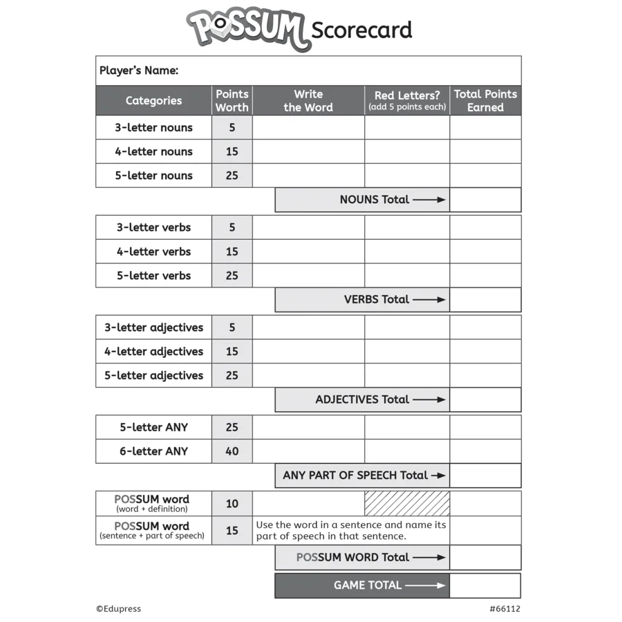 POSSUM Dice Game