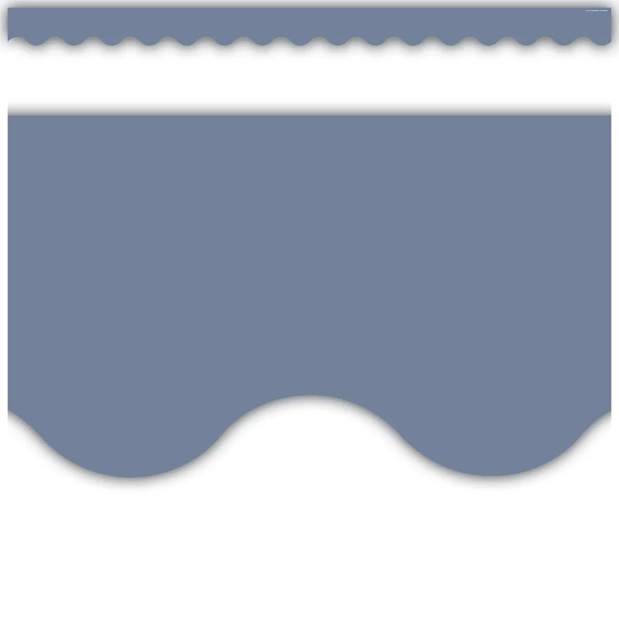 Wonderfully Wild Aegean Blue Scalloped Border