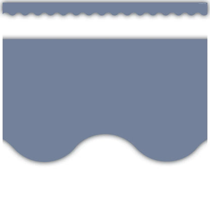 Wonderfully Wild Aegean Blue Scalloped Border