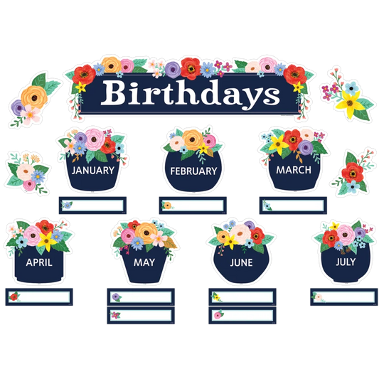 Wildflowers Birthdays Mini Bulletin Board