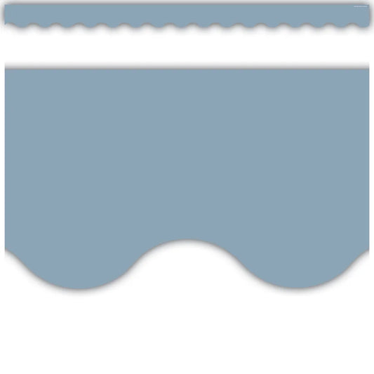 Cottage Blue Scalloped Border