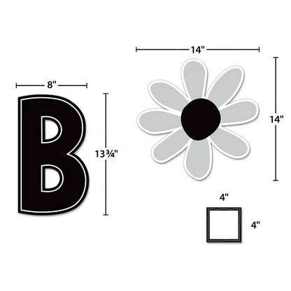 Black and White Floral Be Kind Bulletin Board