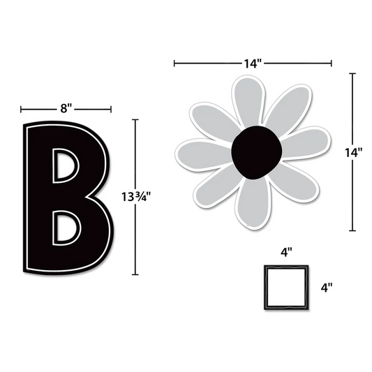 Black and White Floral Be Kind Bulletin Board