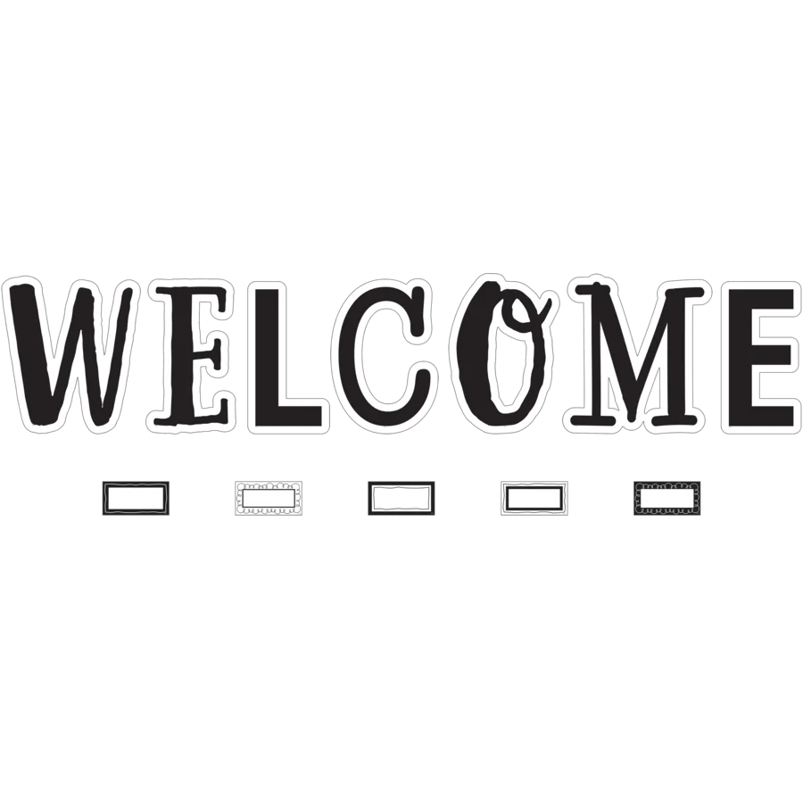 Black and White Welcome Bulletin Board