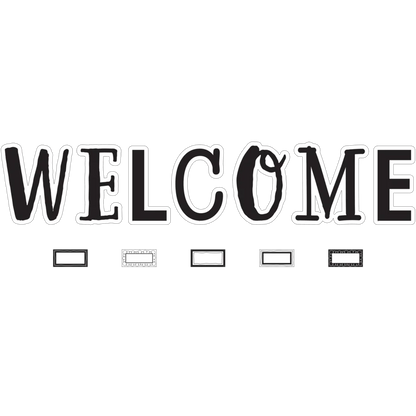 Black and White Welcome Bulletin Board