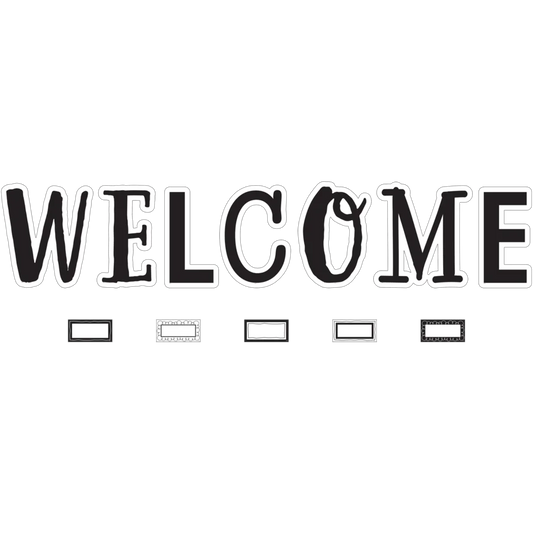 Black and White Welcome Bulletin Board