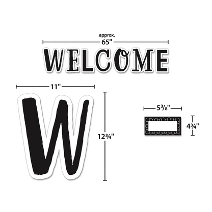 Black and White Welcome Bulletin Board