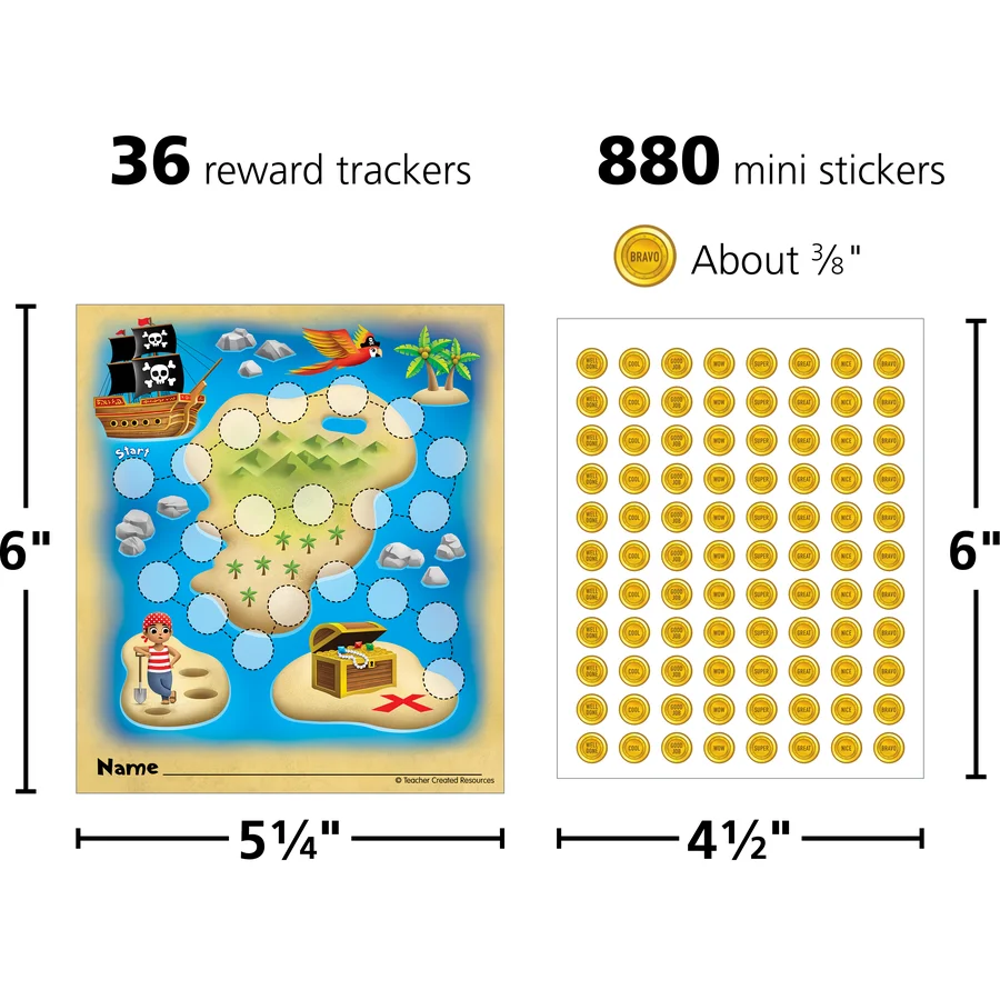 Treasure Hunt Reward Trackers with Stickers
