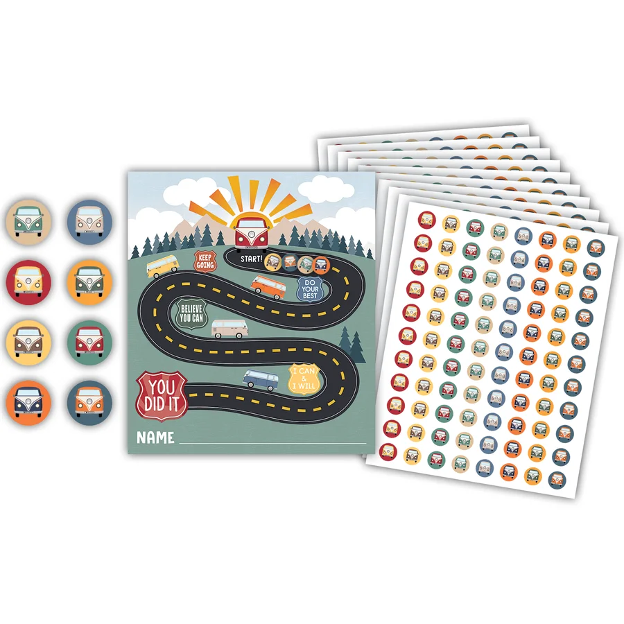 Moving Mountains Road Trip Reward Trackers with Stickers
