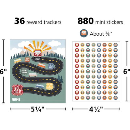 Moving Mountains Road Trip Reward Trackers with Stickers