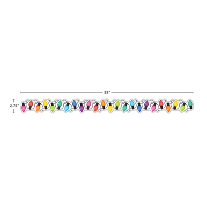 Colorful Holiday Lights Die-Cut Border