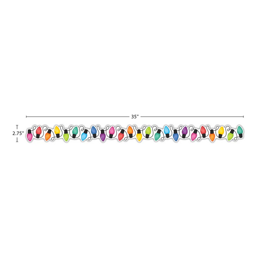 Colorful Holiday Lights Die-Cut Border