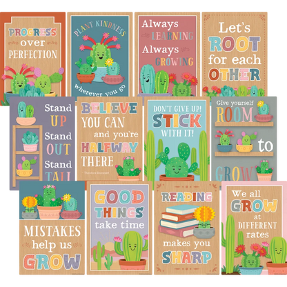 Happy Cactus Crew Positive Sayings Small Poster Pack