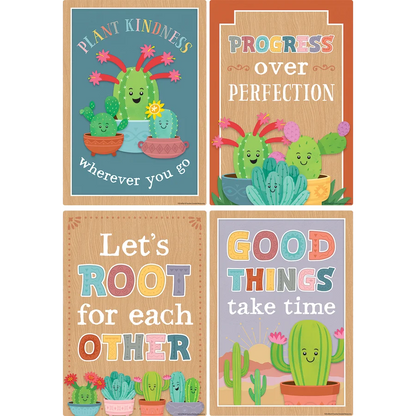 Happy Cactus Crew Positive Sayings Small Poster Pack