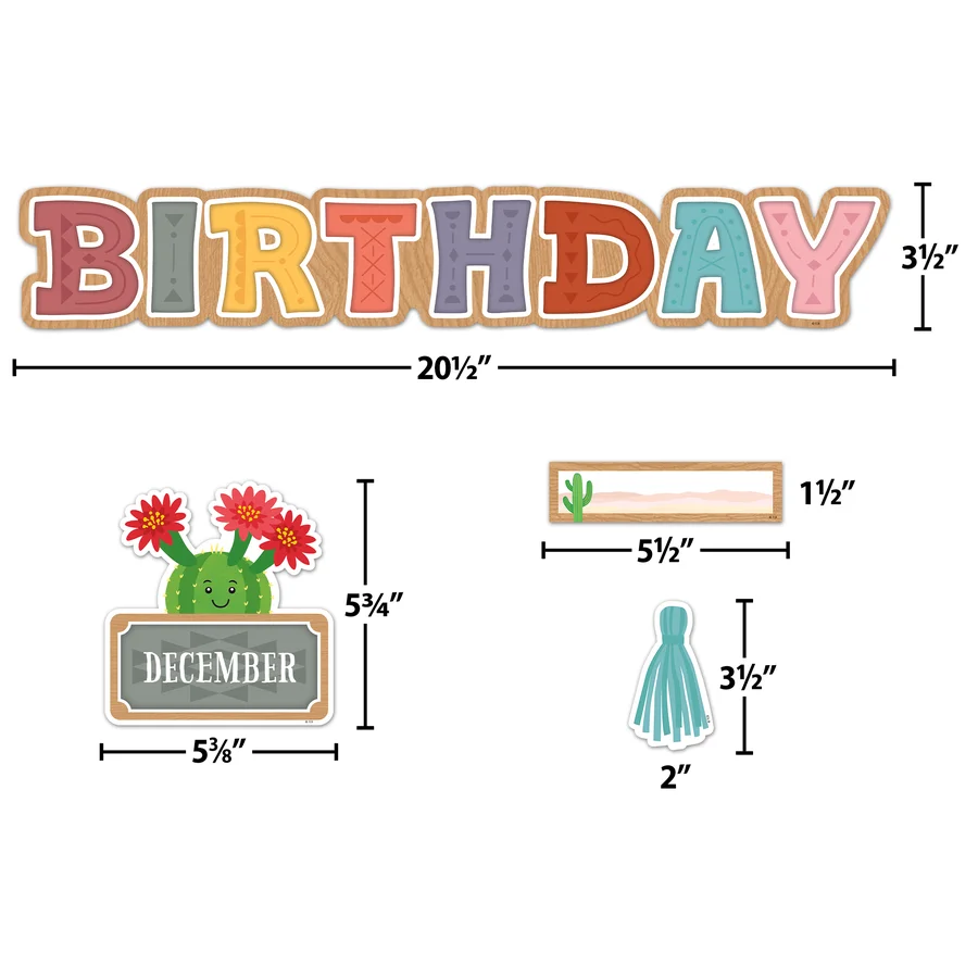 Happy Cactus Crew Happy Birthday Mini Bulletin Board
