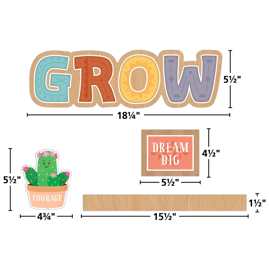 Happy Cactus Crew Great Minds Grow Here Mini Bulletin Board