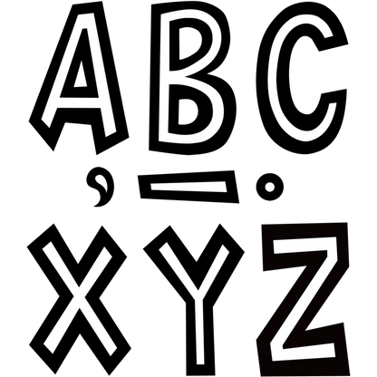 Black and White Fun Font Letters