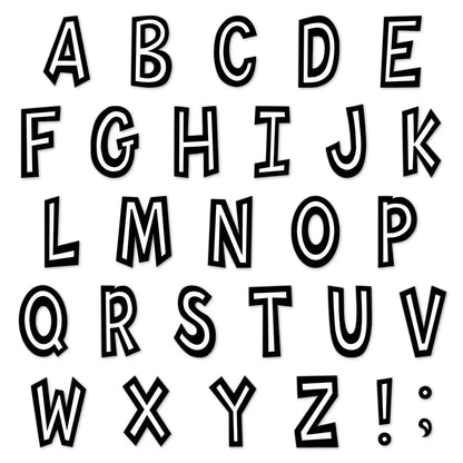 Black and White Fun Font Letters