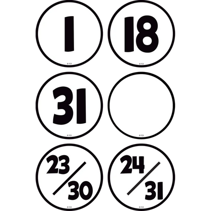 Black & White Calendar Days