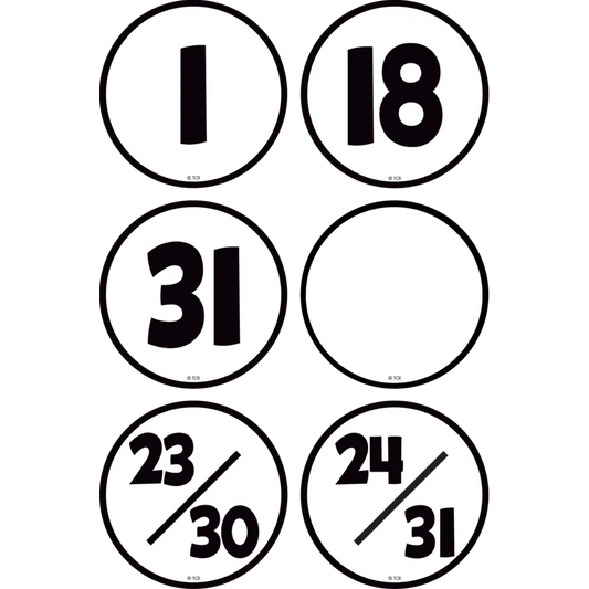 Black & White Calendar Days