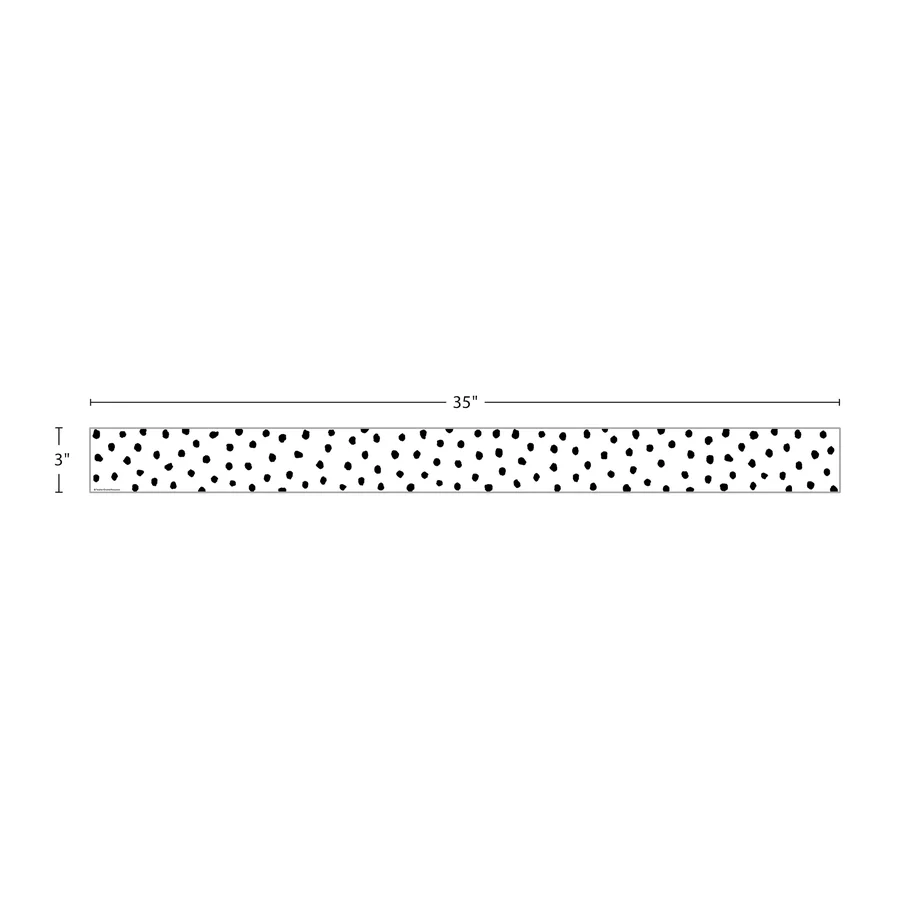 Black Painted Dots on White Straight Border