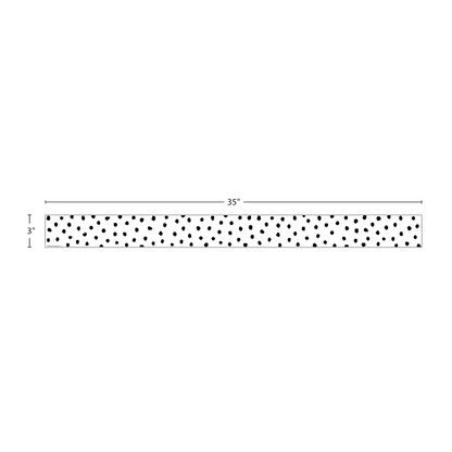 Black Painted Dots on White Straight Border