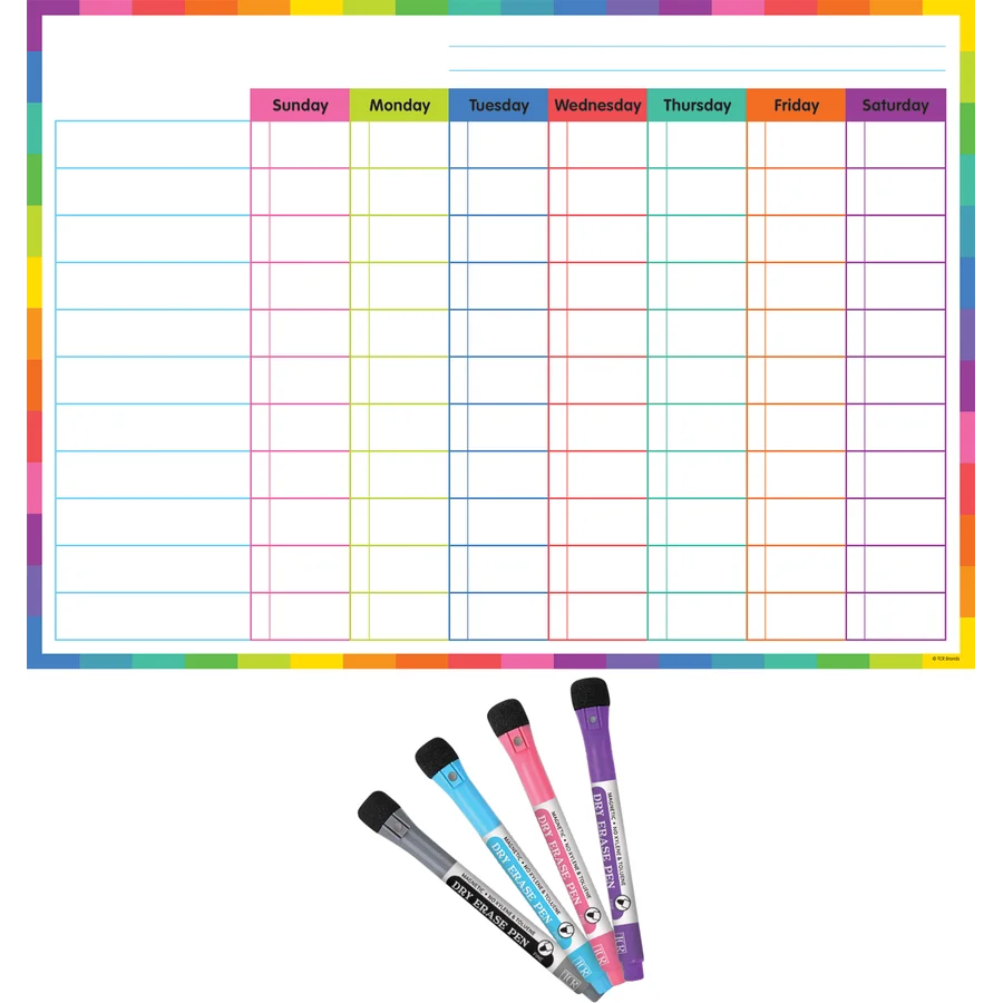 Colorful Dry-Erase Magnetic Task Chart