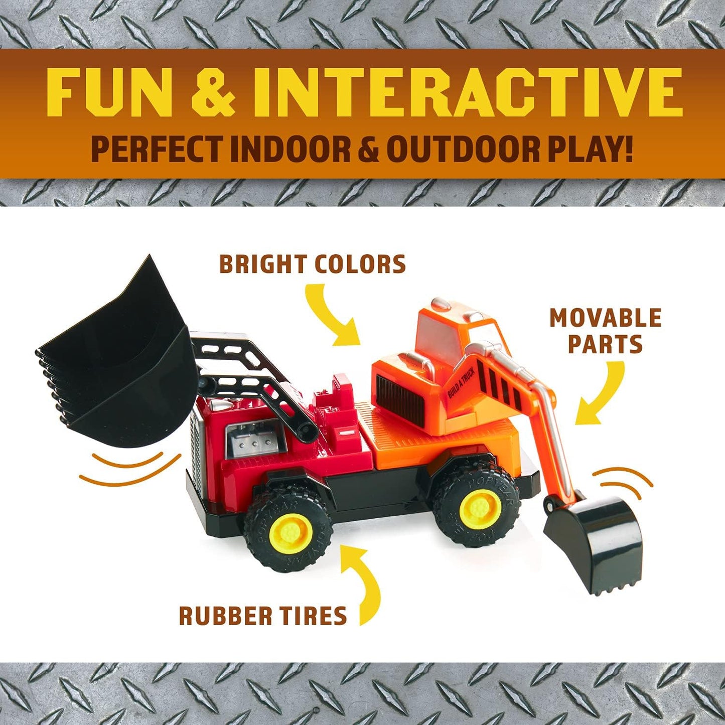 Magnetic Build-A-Truck Set, Construction Vehicle Toys