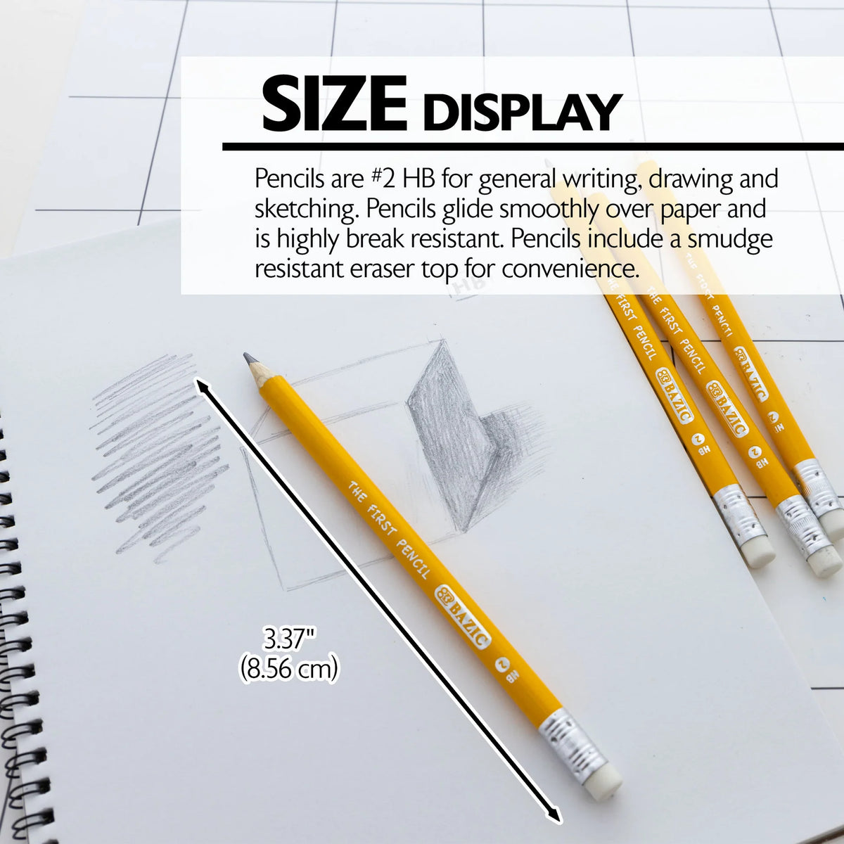 The First Jumbo #2 Yellow Pencils, Eraser 4pk