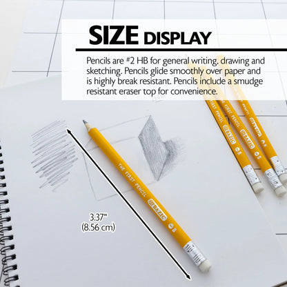 The First Jumbo #2 Yellow Pencils, Eraser 4pk