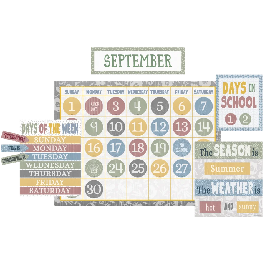 Classroom Cottage Calendar Bulletin Board